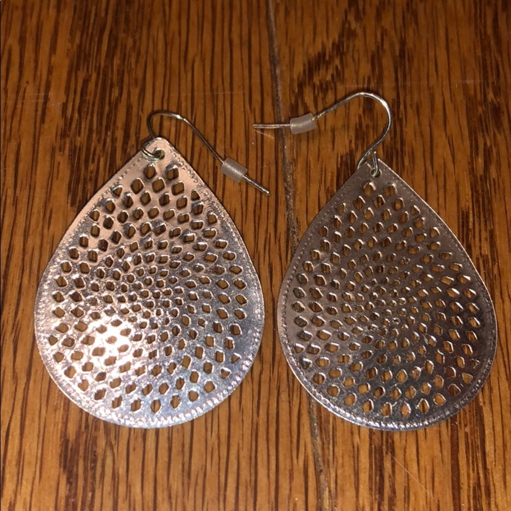 silver boho drop earrings